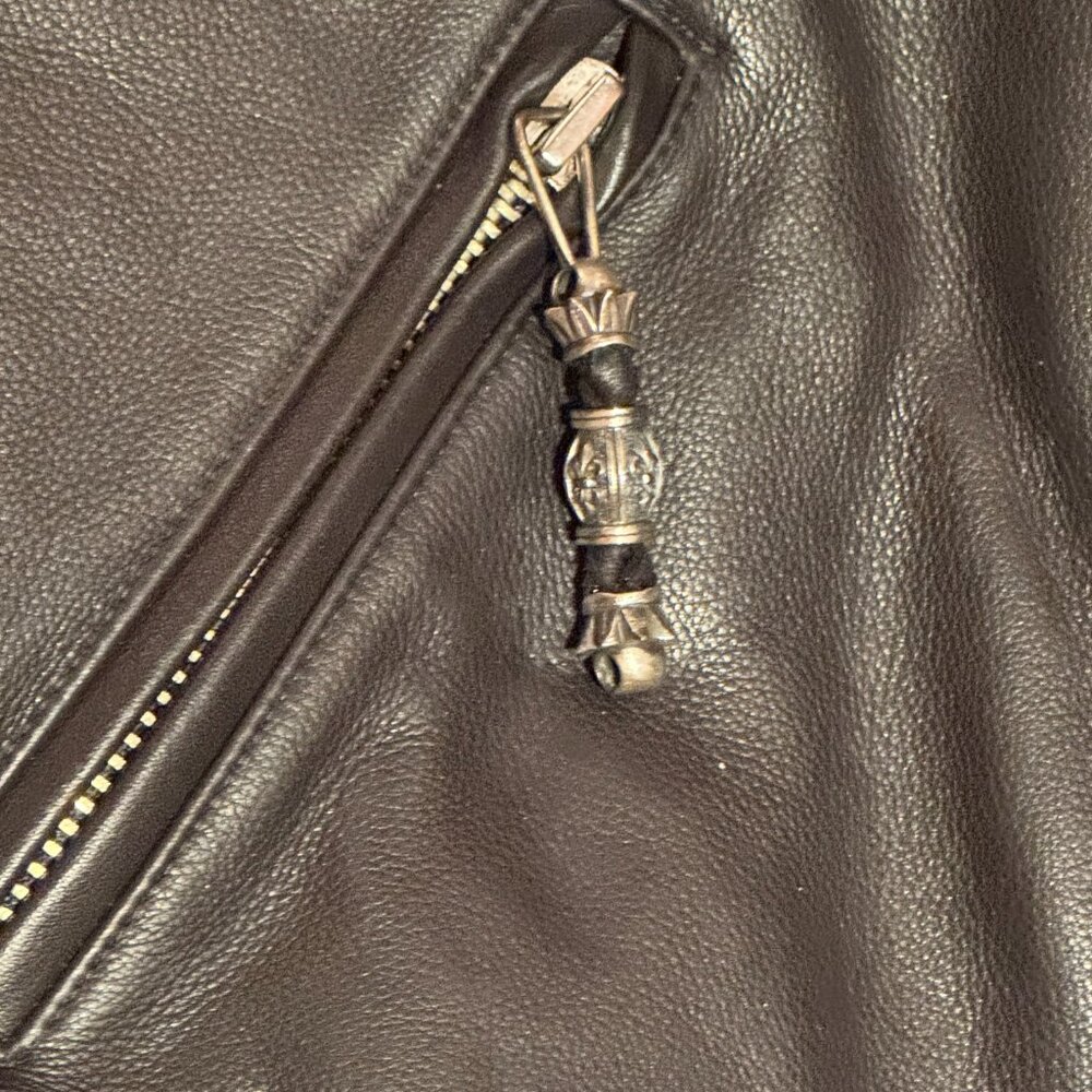 King Baby Men's Leather Biker Jacket - Picture 5 of 7